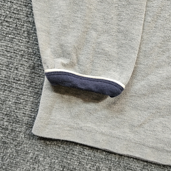 Vintage Old Navy Ringer V-Neck Thermal XL Long Sleeve Retro 90s Y2K Gray Navy​ - Picture 4 of 7